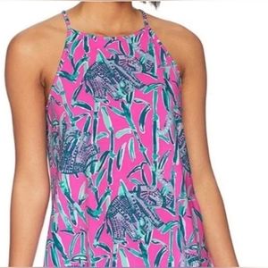 Lilly Pulitzer pink elephant print sleeveless top women's sz XS